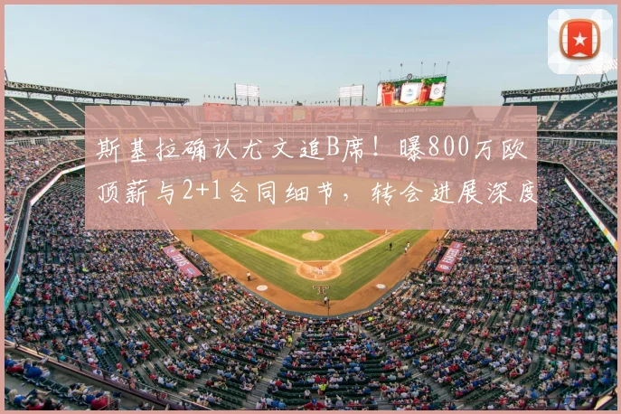 斯基拉确认尤文追B席!曝800万欧顶薪与2+1合同细节,转会进展深度解析